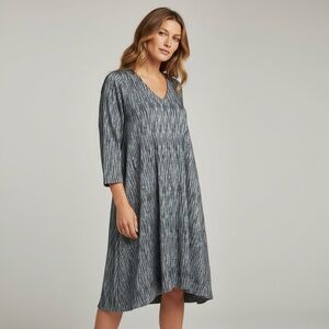 🌻Luukaa Black White Abstract V Neck Asymmetrical Dress Tunic EU 40 US 10